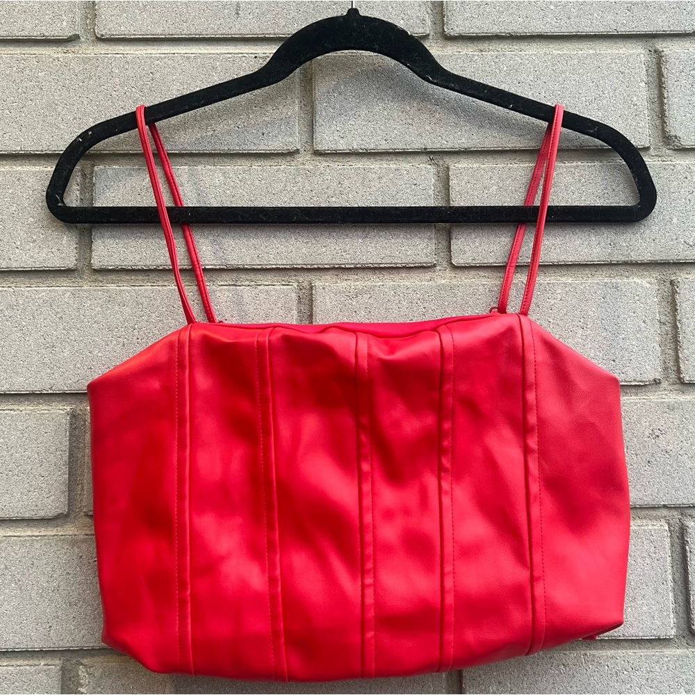Faux Leather Crop Top